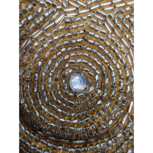 Vintage Beaded Sequin Clutch Purse Gold Made In Japan - Picture 5 of 9